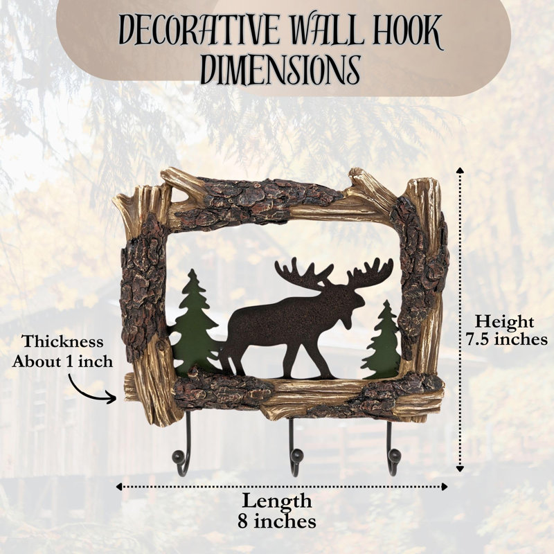 Rustic Moose Coat Rack with Log Accents
