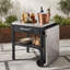 Chariot de cuisine pliable pour l'extérieur avec plateau de préparation en acier inoxydable, tiroir de rangement et tablette-133222353