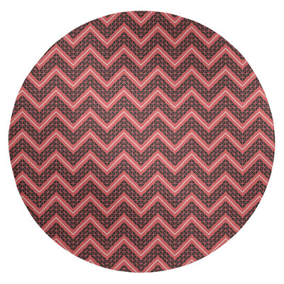 Tapis noir/rouge à chevrons à la main inversé