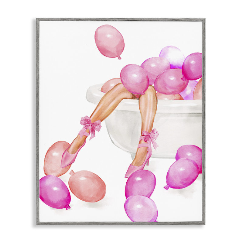 Ballon de bain avec talons glamour, estampe numérique, design par Ziwei Li, H 14 po x l 11 po, Estampe numérique Farmhouse