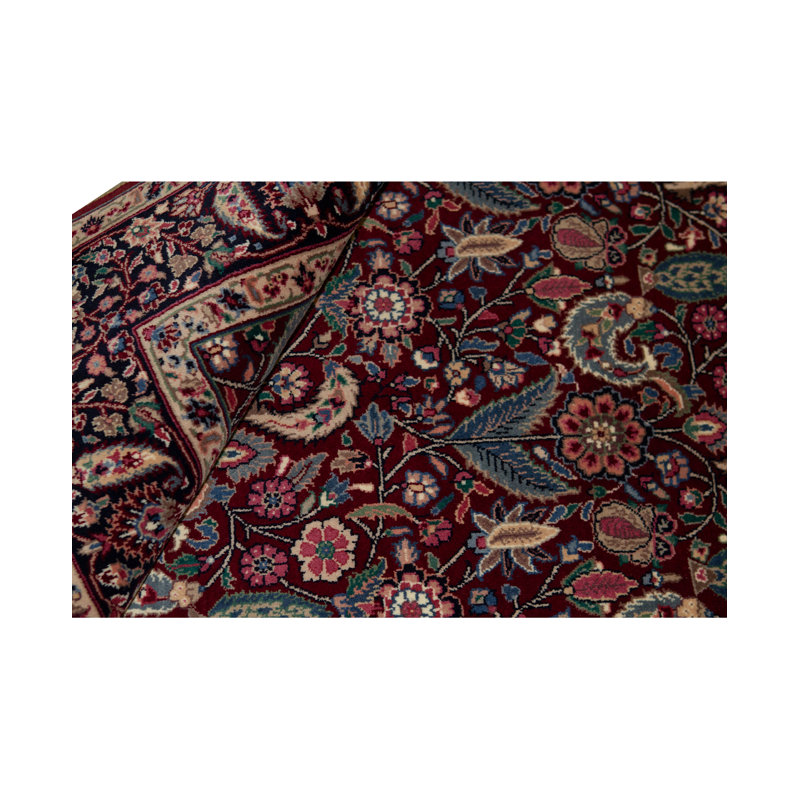 Jahan Wool Oriental Area Rug in Wine/Navy