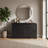Curved Edge 47.24" Width MDF 3-Door Buffet Storage Cabinet-1714207552