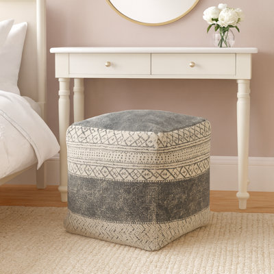 Latichia Modern Casual Distressed Upholstered Ottoman Pouf