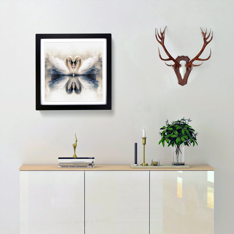 Swan Double Exposure No.2 - Framed Print, Black