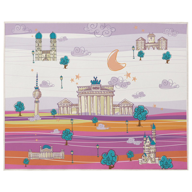 Israel 90cm L Cotton Playmat, Mauve/Orange