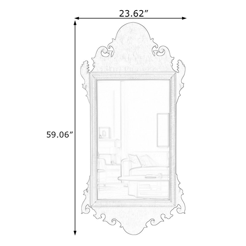 Miroir mural Novelty, 59.06"H x 23.62"W, Brown