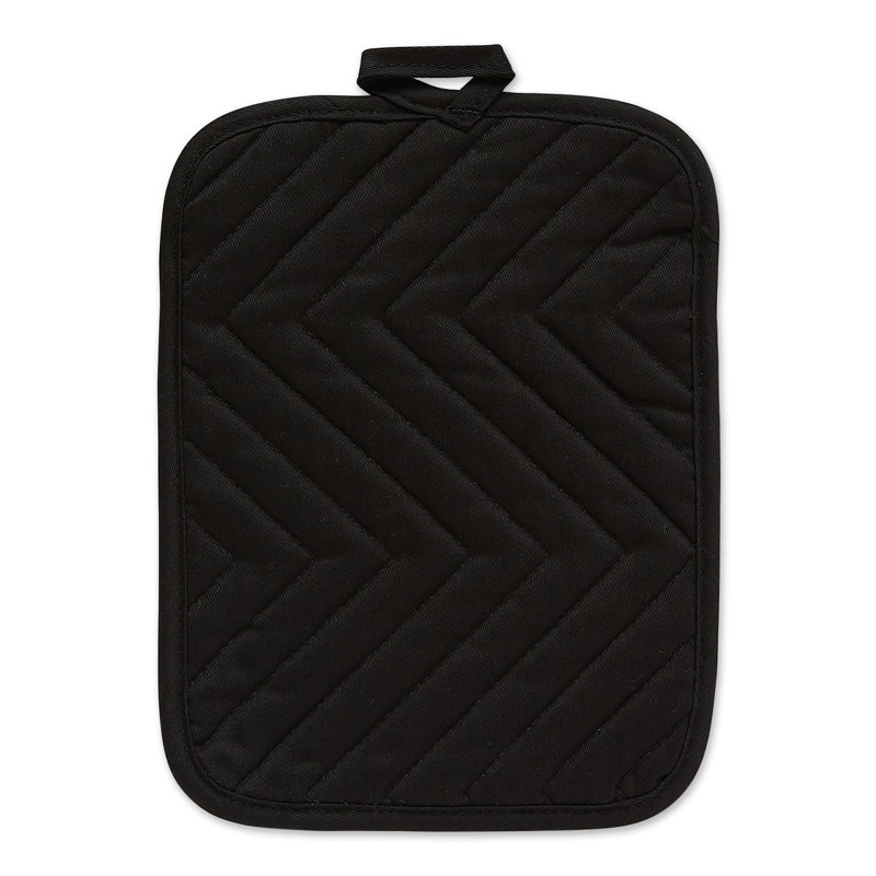Design Imports Cotton Potholder Set, Black