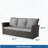 67.7" 3-Seat All-Weather Wicker Patio Sofa with Thick Gray Cushions, Black Frame-873009193