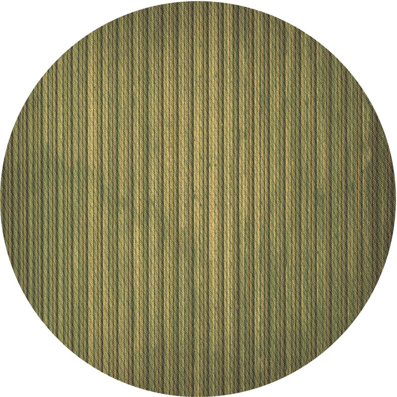 Tapis en laine vert olive foncé, Rond 3 pi