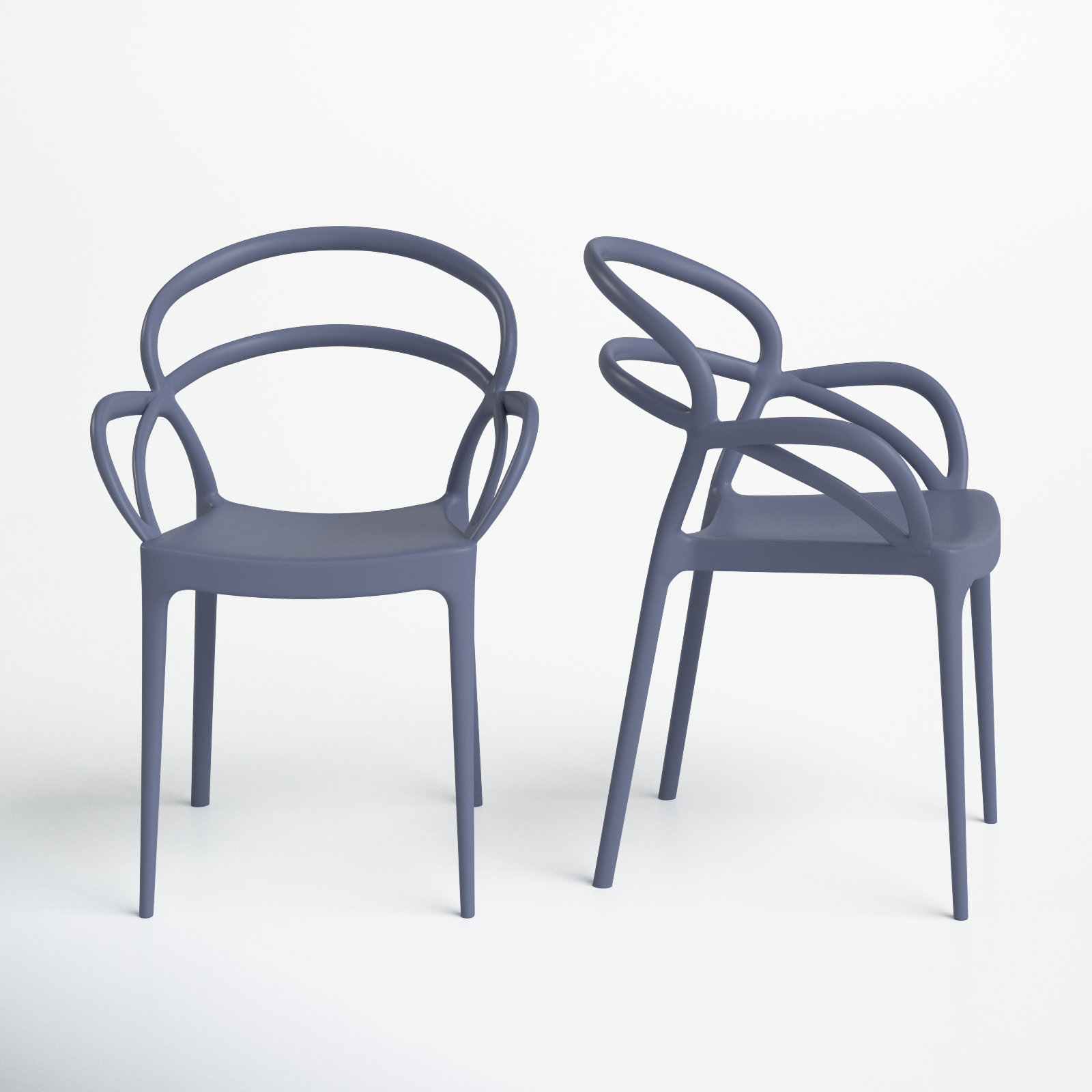 Farrah Stackable Patio Armchair, Dark Gray