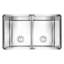 Évier de cuisine à double cuve encastrable en acier inoxydable calibre 16 50 po x 50 po 50 po x 50 po SleekSteel