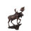 Bronze Small Moose on Rock Sculpture