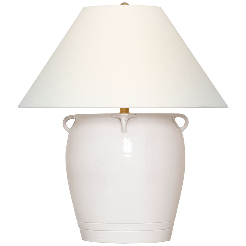Fasano Table Lamp, Glossy White Crackle