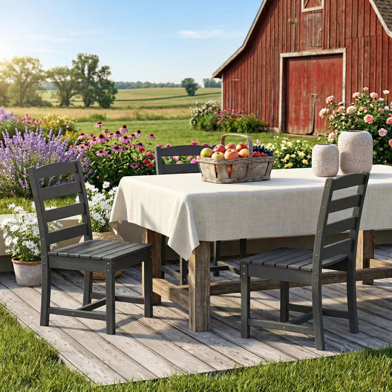 HDPE All-Weather Patio Dining Chair, Gray