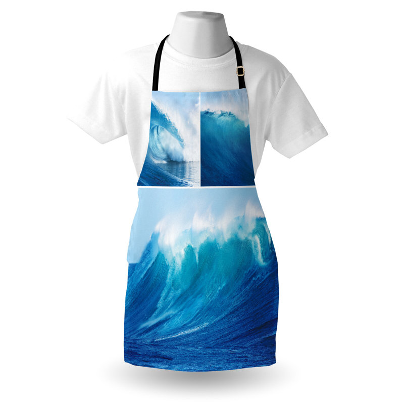 Tablier de surf East Urban Home unisexe, vagues de l'océan géant, taille adulte, bleu