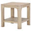 Table de bout carrée Pira, tablette ouverte, bois brun vieilli 22 po