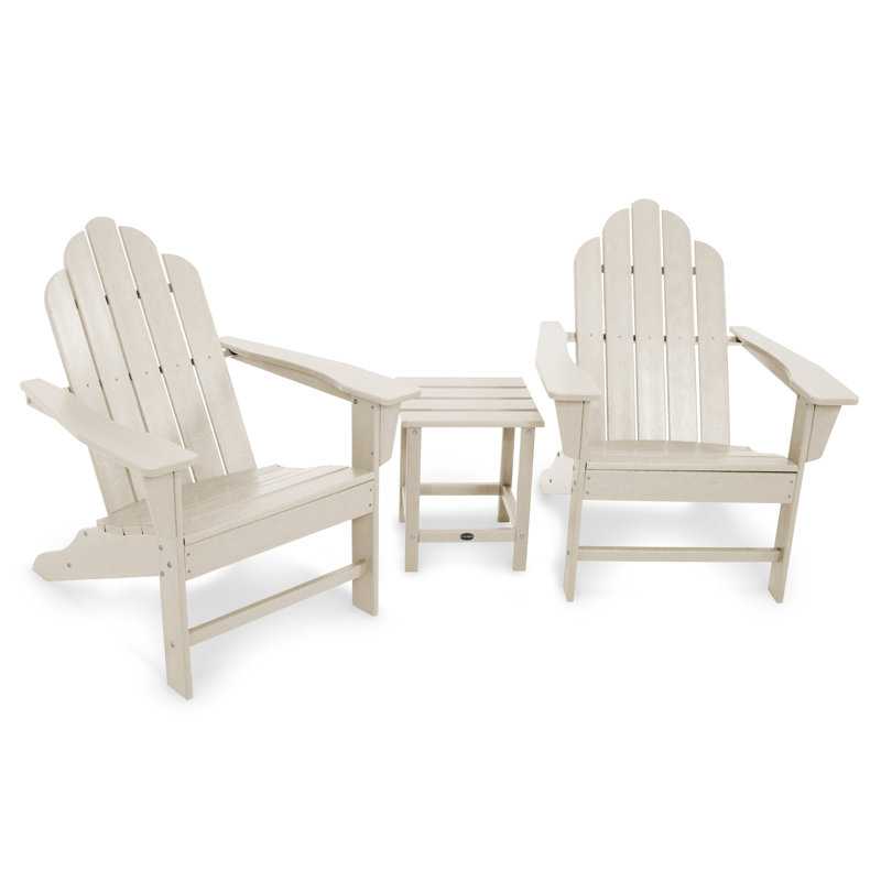 POLYWOOD Long Island Adirondack 3-Piece Set, Sand