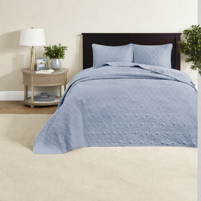 Ensemble de literie en coton réversible Comfort King Blue