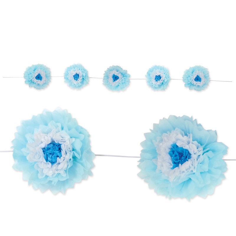 Guirlande Tissue Flower - 10 po x 8 pi - paquet de 6