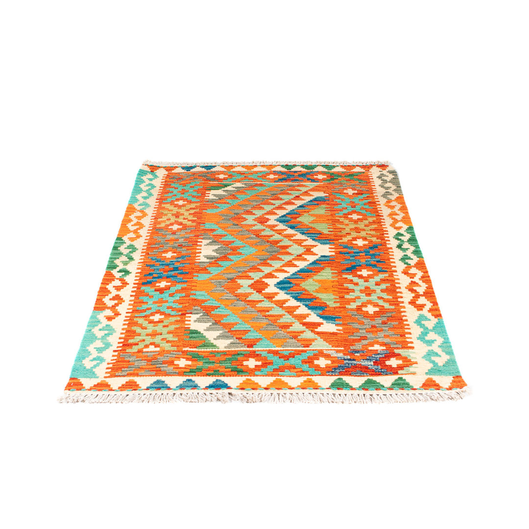 One-of-a-Kind Bissen Hand-Knotted 89cm x 124cm Wool Area Rug in Orange/Green/Blue