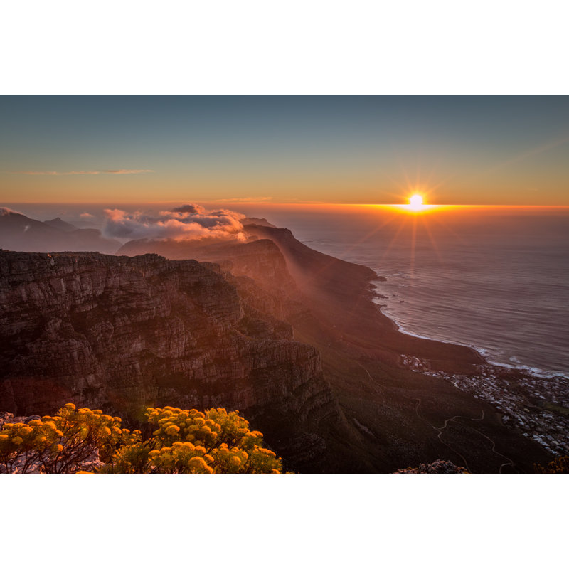 Sunset In Table Mountain - Wrapped Canvas Print, 30cm H x 46cm W x 3.8cm D