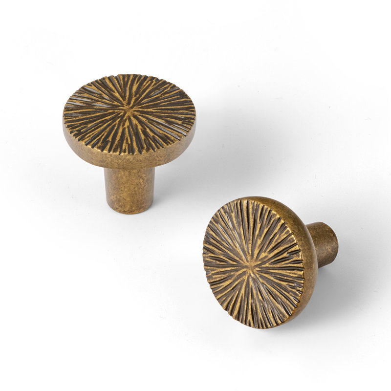 Champagne Bronze Round Modern Cabinet Knob Set