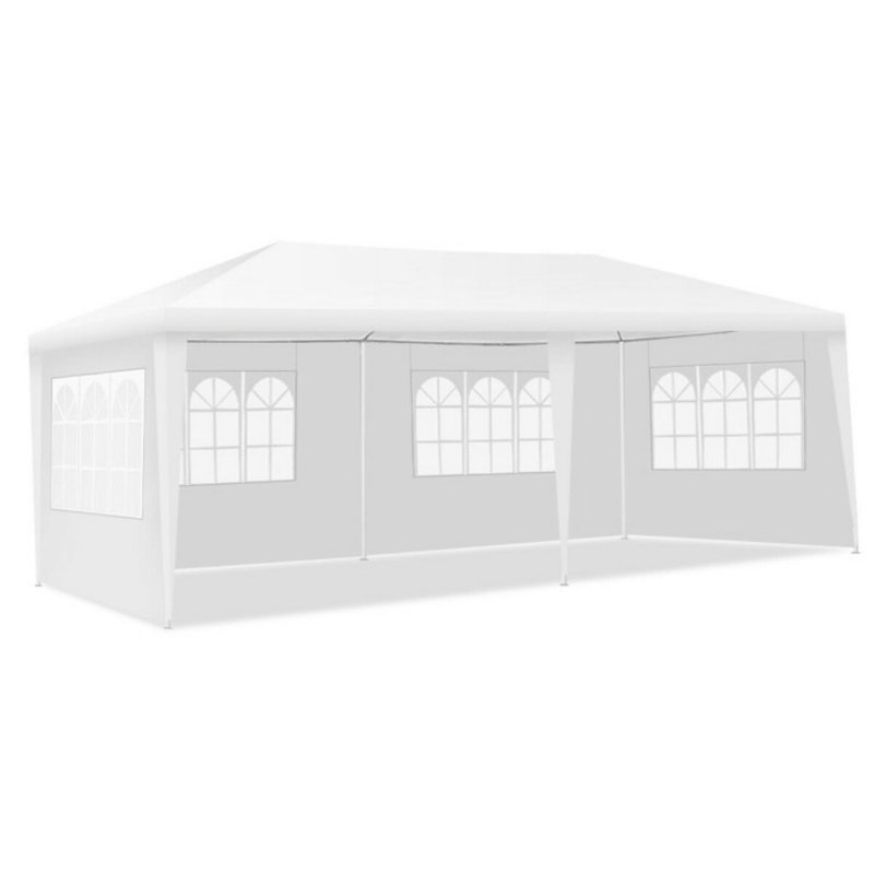 10 x 20 Feet White Canopy Tent with 6 Sidewalls and Carry Bag