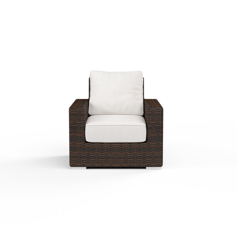 Parris Patio Chair with Sunbrella® Cushion, Canvas Flax Sunbrella® Canvas, Brown