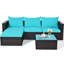 Ensemble de conversation pour patio en rotin 5 pièces avec repose-pieds et table basse-1077513837