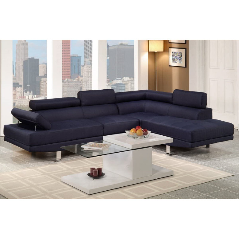 Upholstered 105 " Polyester Blend L-Shaped Corner Sectional
