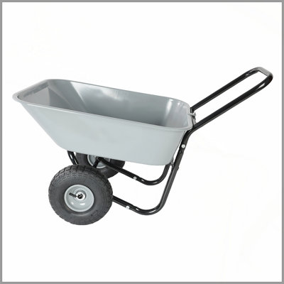 Two-wheeled cart, garden cart, 10-inch pneumatic wheels(gray)