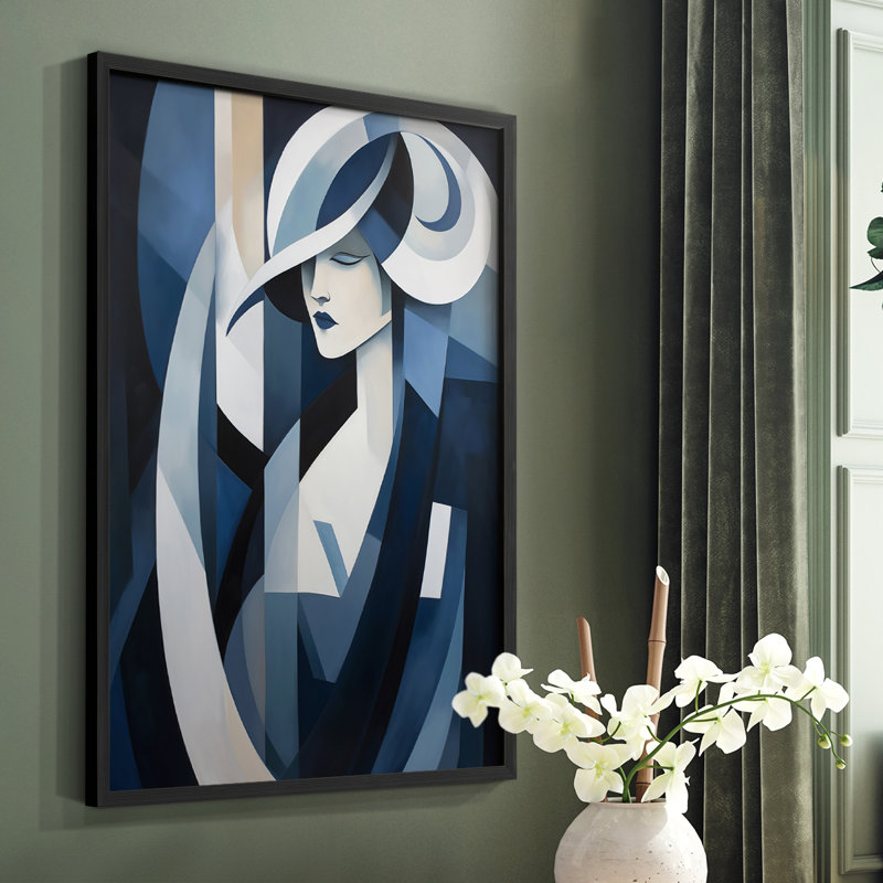 WOMEN Series L - reproduction encadrée de qualité supérieure - prête à être accrochée - aucun clou requis, Noir