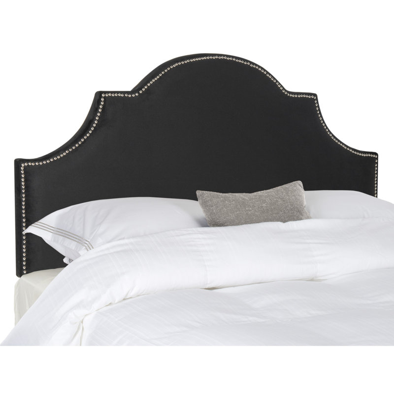 Caswell Upholstered Headboard, Queen, Jet Black, Velvet