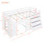 Lit mezzanine simple blanc avec structure en bois massif, armoire et tablette incluses Armoire / tablette blanche durable-485358062