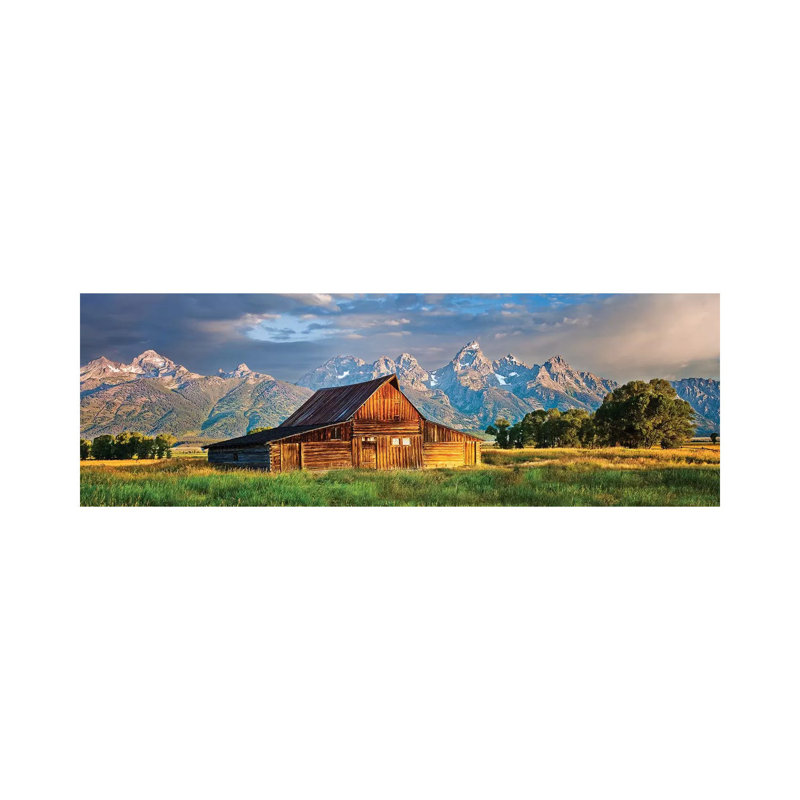 Grand Teton Panorama, Grand Teton National Park, Wyoming 1 Piece Panoramic Wall Art on Canvas, Wrapped Canvas
