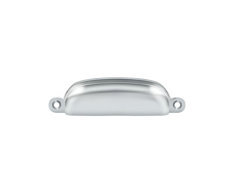 Poignée coquille exposée 4 po Deltana SHP29U26; finition chrome brillant, Chrome poli