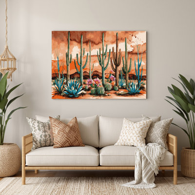 Southwestern Landscapes Desert Flora 100 Beige Metal Wall Art