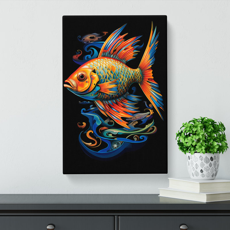Fish Orphism - No Frame Print, 50cm H x 35cm W x 3cm D