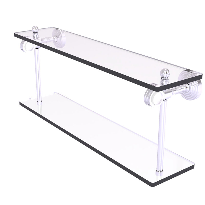 Étagère à 2 niveaux Jarrell, Chrome satiné, H 5,12 po x l 22 po x p 9,3 po