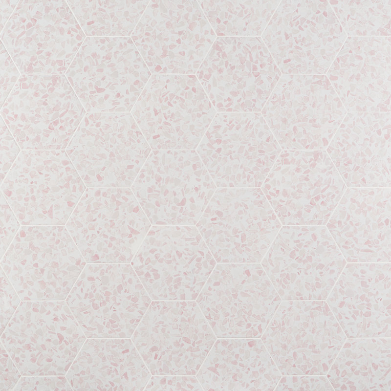 Jurassic Hex 9" Terrazzo Look Porcelain Floor & Wall Tile (8.07 Sq. Ft. / Case), Pink