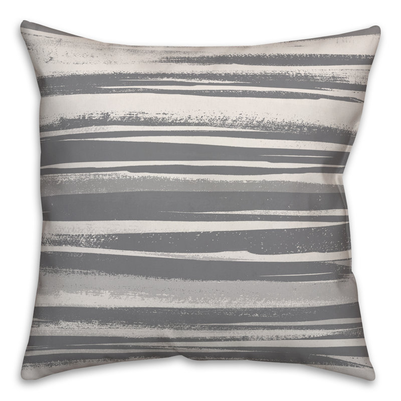 Coussin Kansas, Abstrait gris, 16 po x 1 po