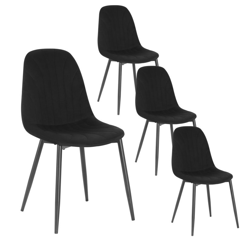 Evrychou Upholstered Dining Chair, Black