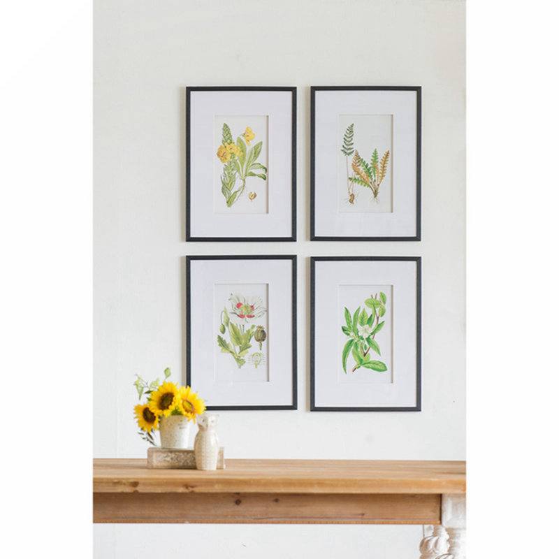 Botanical Flower - ensemble de 4 reproductions de cadres photo simples