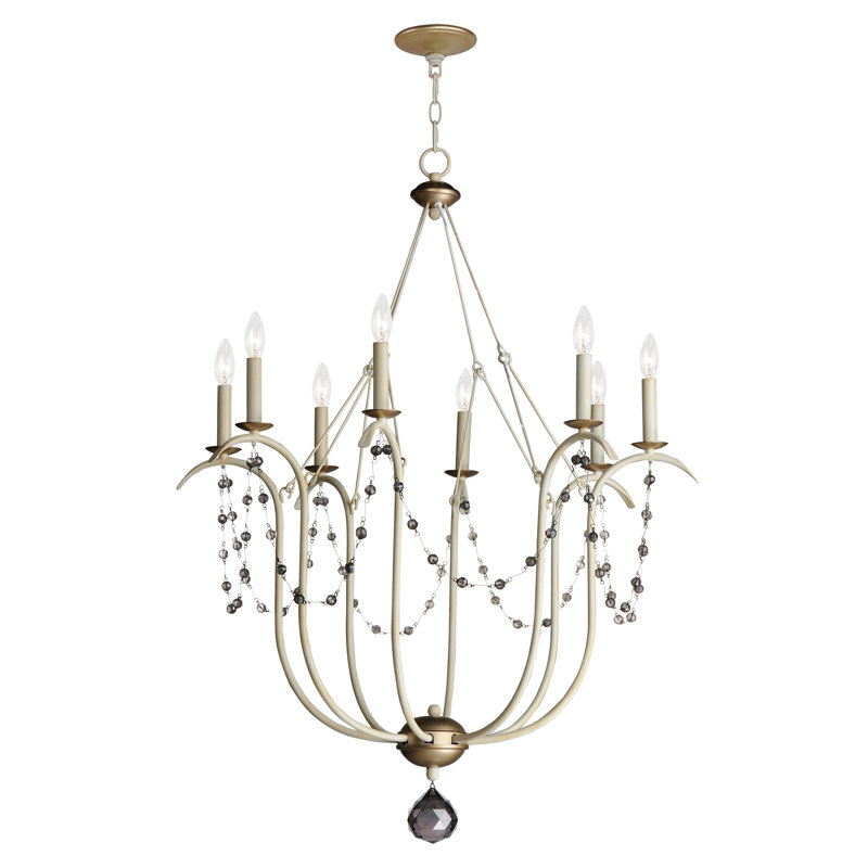 Zoticus 8 - Light Dimmable Classic / Traditional Chandelier, Ecru/Venetian Gold