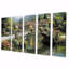 Ensemble de 5 pièces d'art mural Poetic Flower Bridge Over Calm Town River-1293596678