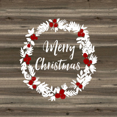 Art textuel sur toile «Merry Christmas» patiné