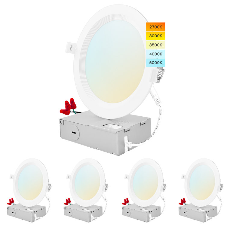 6" Ultra Thin Selectable CCT New Construction IC LED Canless Recessed Lighting Kit