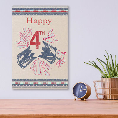 «Happy 4e A White14» par Jean Plout, art mural en verre acrylique, 12 po x 16 po