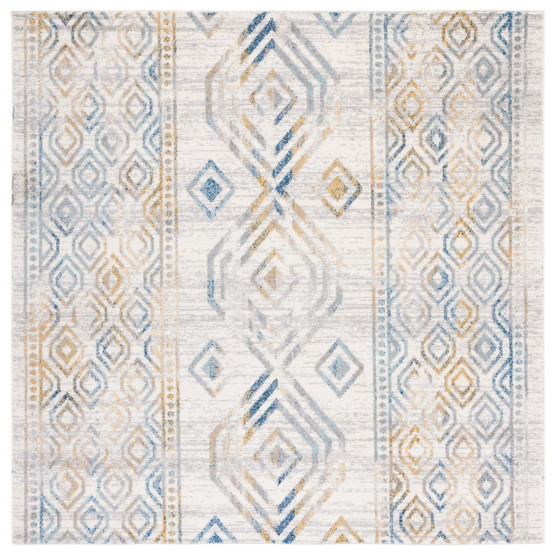 Tulum Performance Southwestern Rug, Square 6'7"