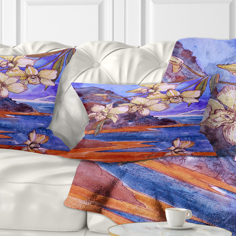 Coussin White Orchid with Sea